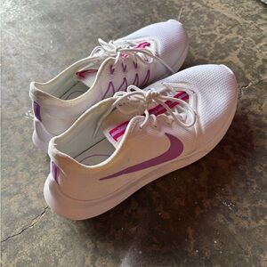 Nike Women's White and Pink Sneakers